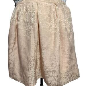 Broadway & Broome Peach Silk Metallic Skirt‎ with Polyester Lining Sz 8